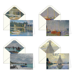 Monet Boats - Boxed Blank Note Cards – Set of 16 in a Keepsake Gift Box