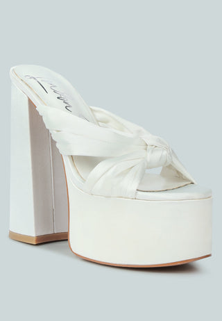 Strobing Knotted Chunky Platform Heels - Glamourous Grace