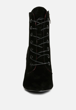Sulfur Suede Leather Stiletto Ankle Boot