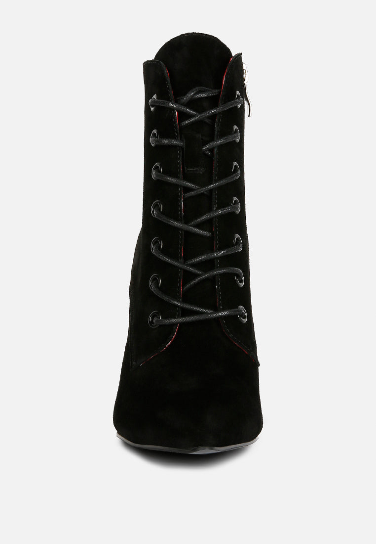 Sulfur Suede Leather Stiletto Ankle Boot - Glamourous Grace