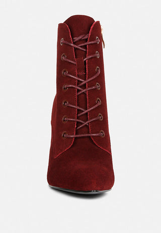 Sulfur Suede Leather Stiletto Ankle Boot