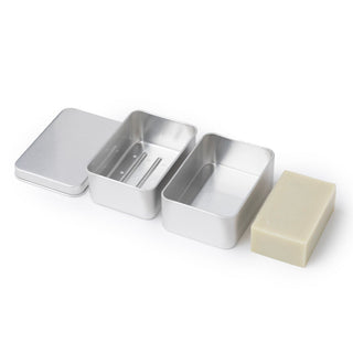 Draining Aluminum Bar Soap Travel Tin