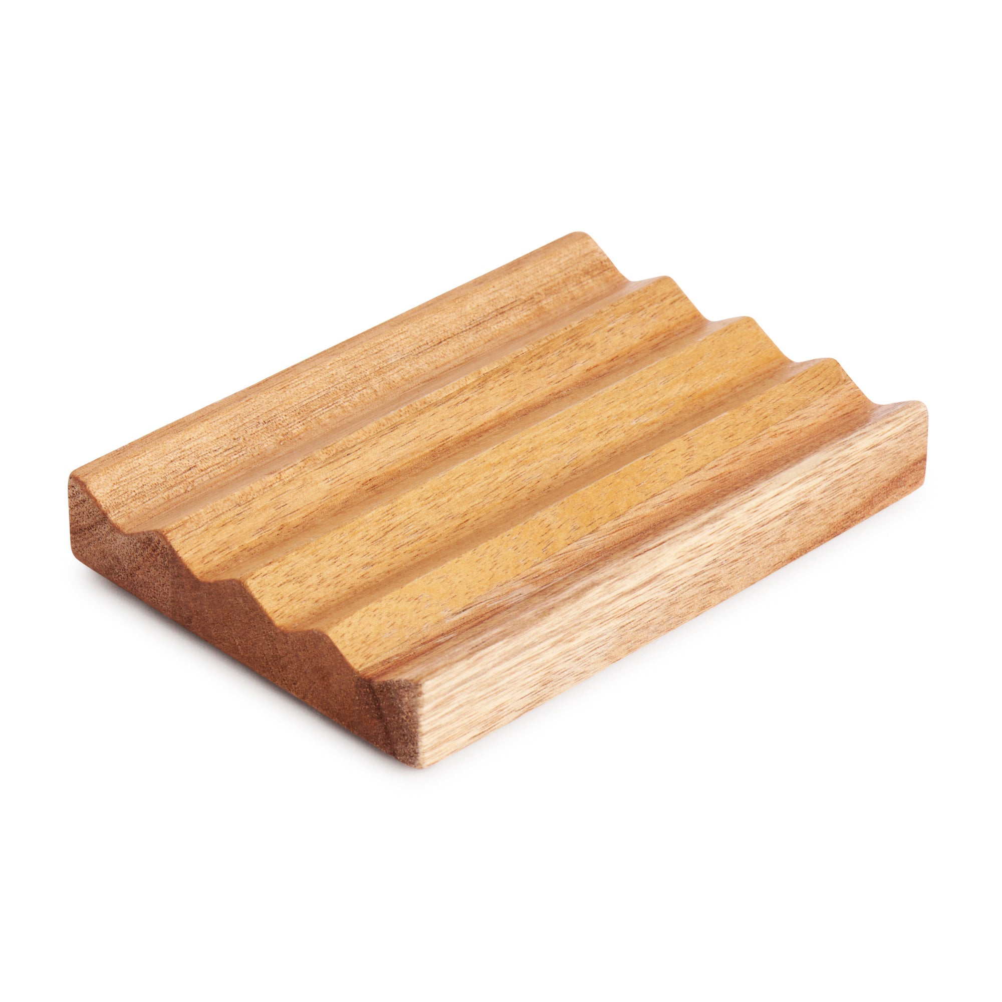 Teak Rectangular Zig Zag Soap Dish