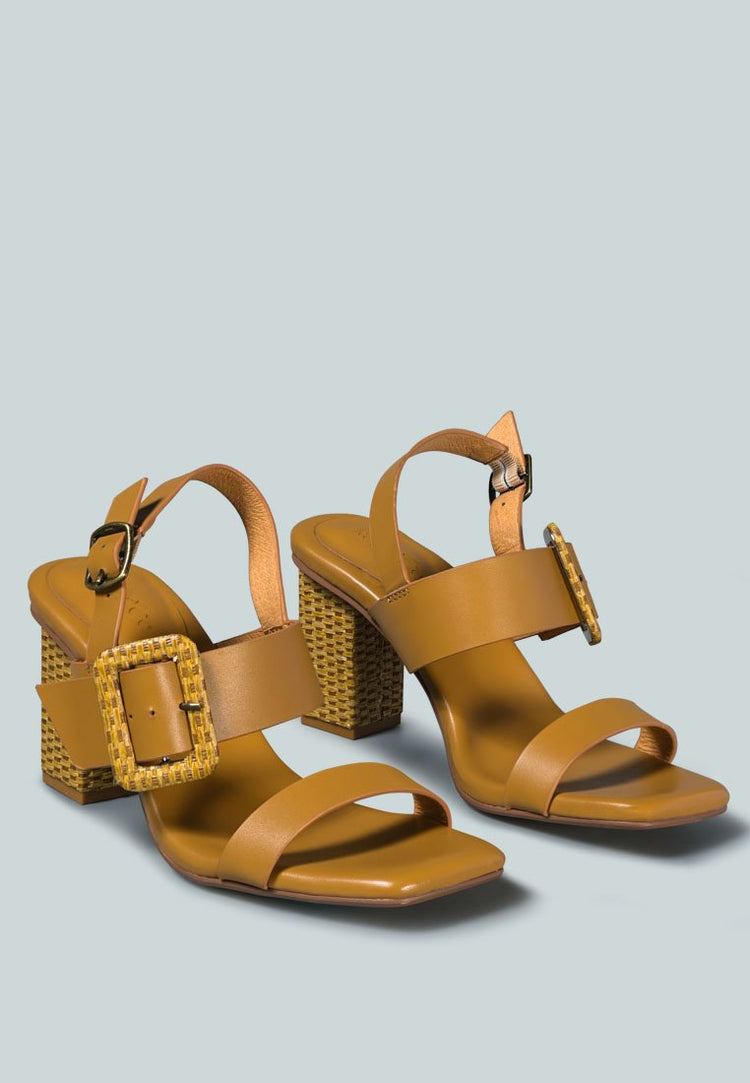 Swift Big Buckle Leather Slingback Sandal