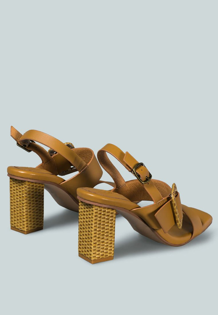 Swift Big Buckle Leather Slingback Sandal
