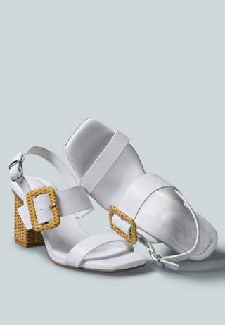 Swift Big Buckle Leather Slingback Sandal