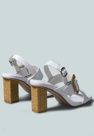 Swift Big Buckle Leather Slingback Sandal