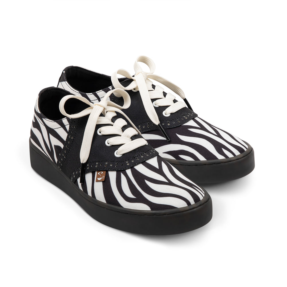 Saddle Zebra Women's Casual Sneakers - Glamourous Grace