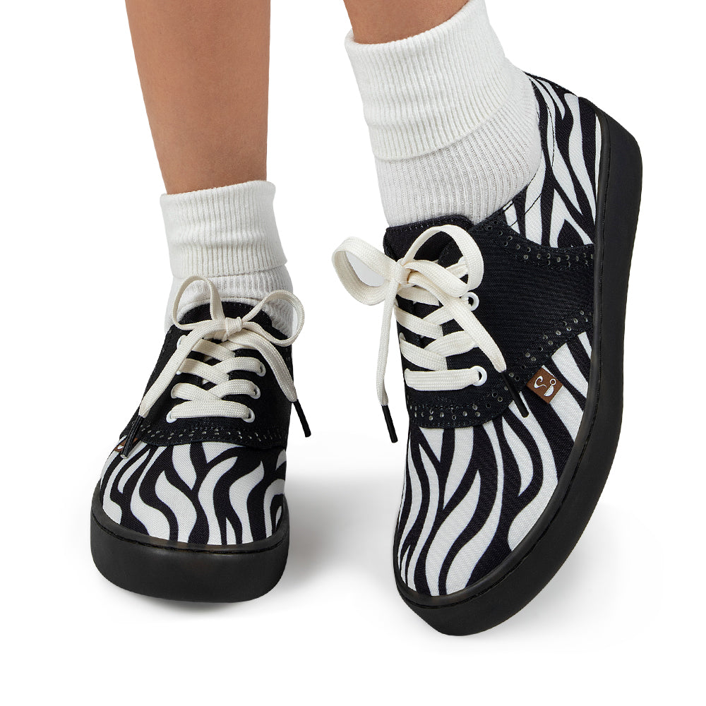 Saddle Zebra Women's Casual Sneakers - Glamourous Grace