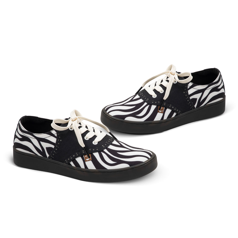 Saddle Zebra Women's Casual Sneakers - Glamourous Grace