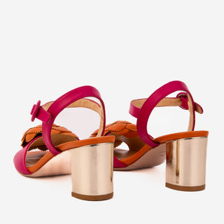 The Salerno Fuchsia Leather Women Sandal - Glamourous Grace