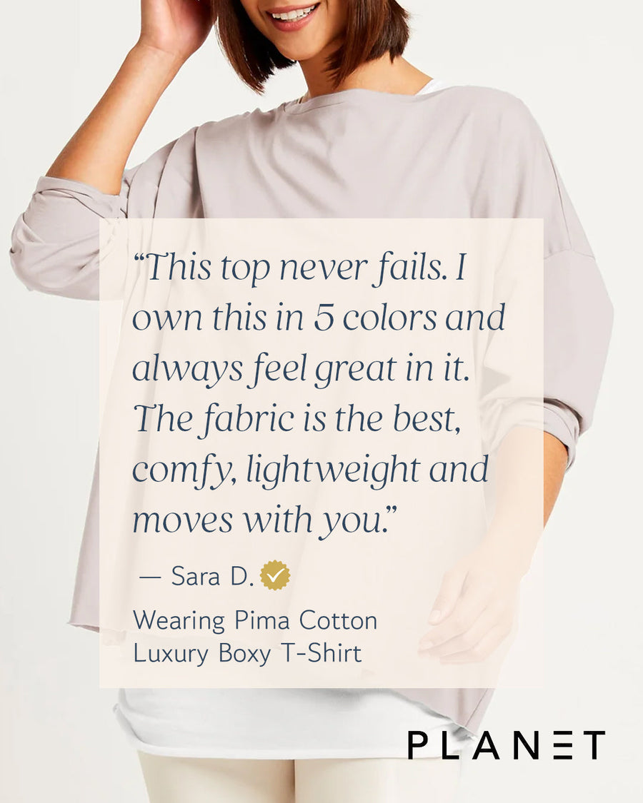 Pima Cotton Luxury Boxy T-Shirt - White - Glamourous Grace