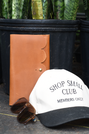 Scalloped Fold Over Leather Wallet