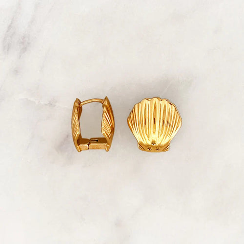 Scallop Hoop Earrings Set