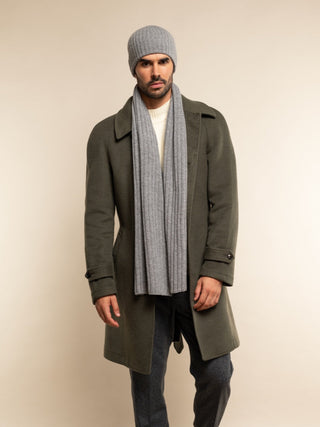 Napoli (light grey) - Italian 100% cashmere ribbed scarf (unisex) - Glamourous Grace