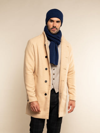 Napoli (navy blue) - Italian 100% cashmere ribbed scarf (unisex) - Glamourous Grace