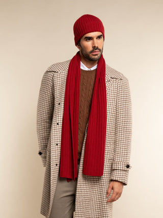 Napoli (red) - Italian 100% cashmere ribbed scarf (unisex) - Glamourous Grace