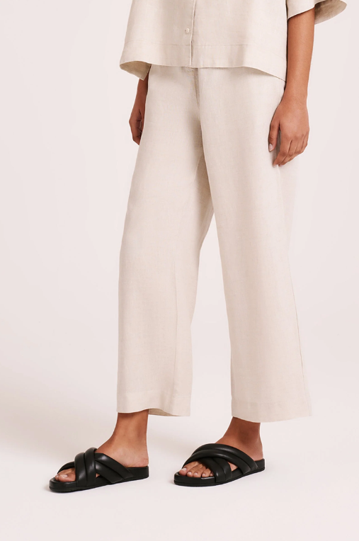 Lounge Linen Crop Pant | Natural - Glamourous Grace