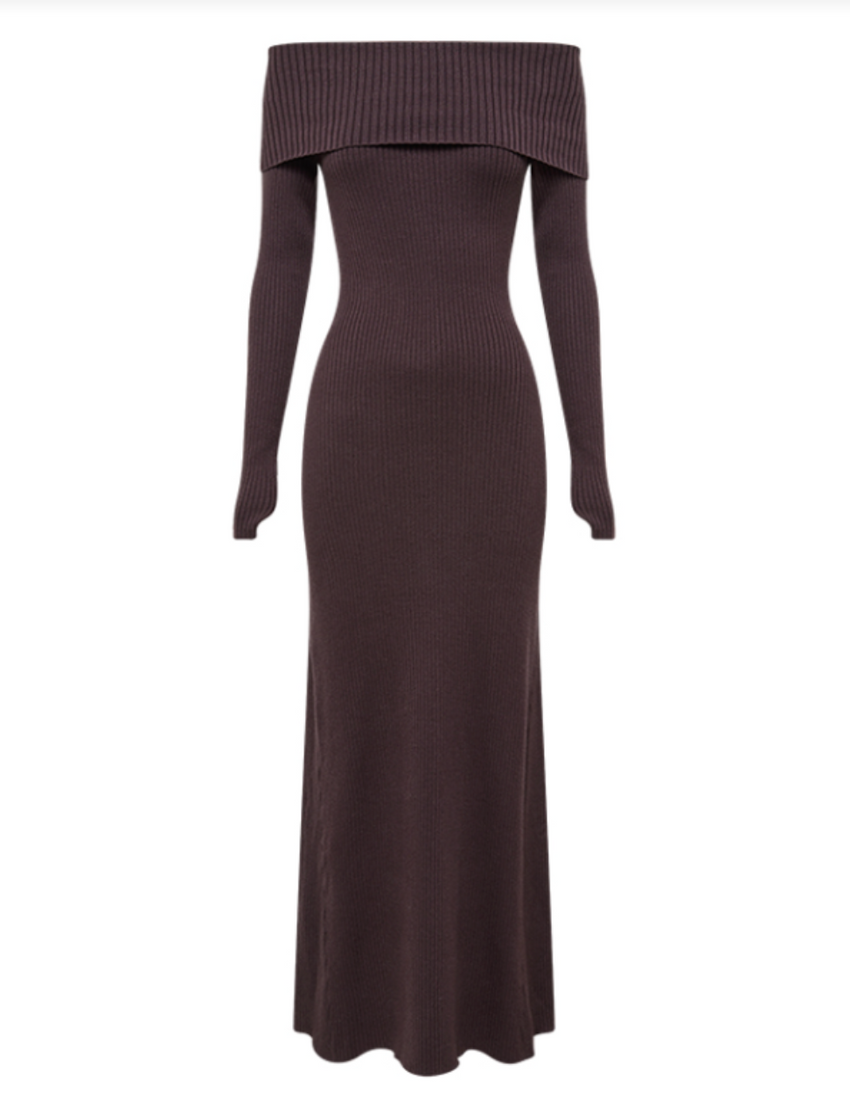 Krishna Off The Shoulder Knit Dress - Glamourous Grace