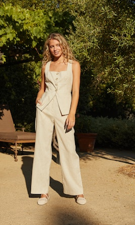 Hope Linen Pant | Beige - Glamourous Grace