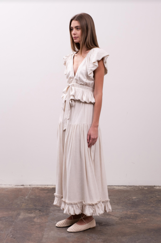 Kai Bubble Sleeve Top | Natural - Glamourous Grace