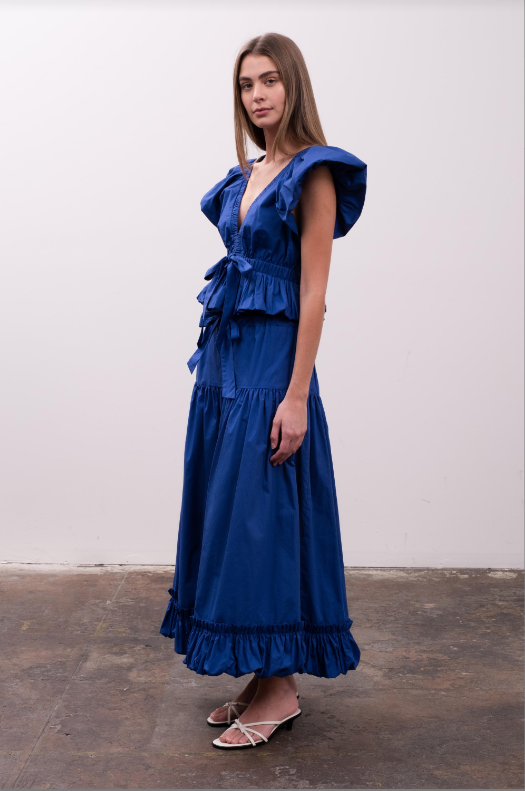 May Bubble Sleeve Top | Blue - Glamourous Grace