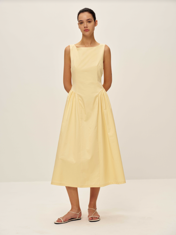 Lennon Poplin Dress | Yellow - Glamourous Grace