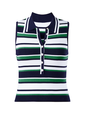 Vivienne Johnny Collar Stripped Tank