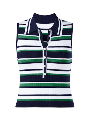 Vivienne Johnny Collar Stripped Tank