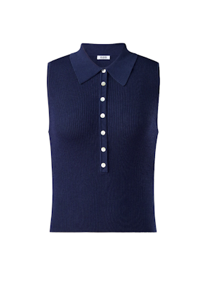 Nikki Johnny Collar Solid Tank