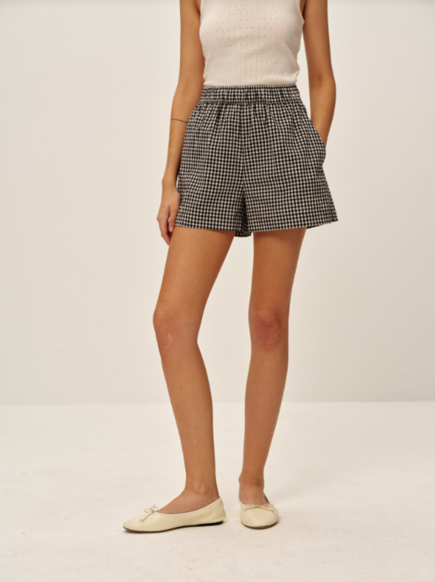 Preston Shorts Black Gingham