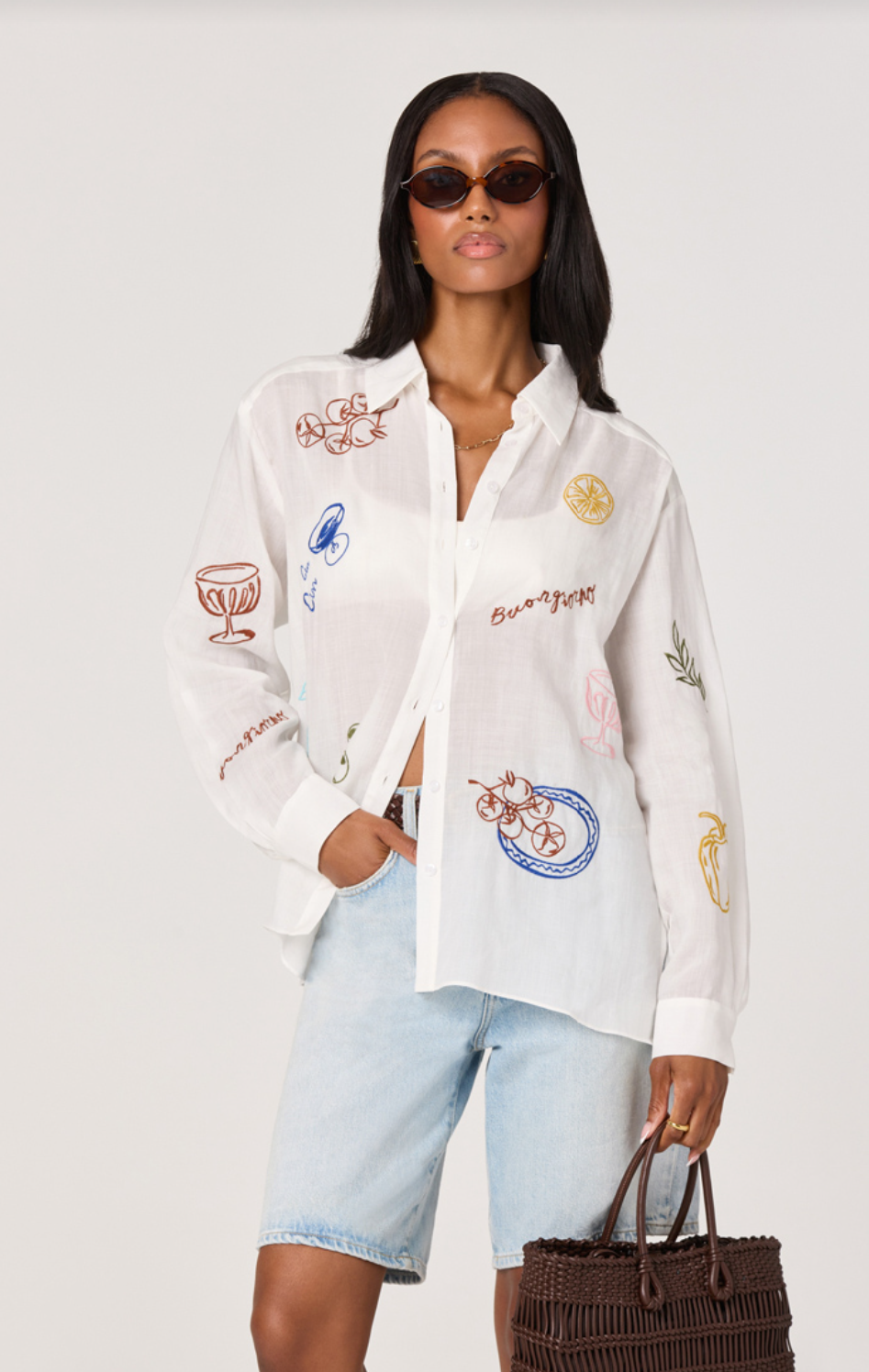 Trace White Picnic Shirt - Glamourous Grace