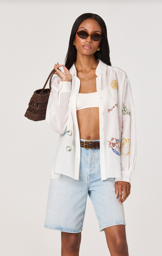 Trace White Picnic Shirt - Glamourous Grace