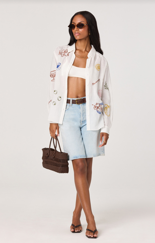 Trace White Picnic Shirt - Glamourous Grace