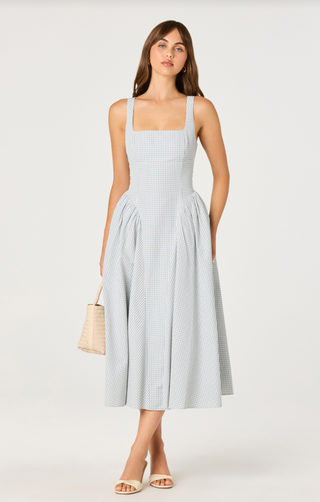 Vinya Blue Plaid Dress - Glamourous Grace