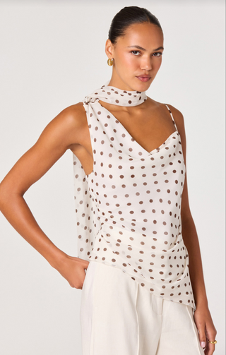 Adrie Cream Polka Dot Top - Glamourous Grace