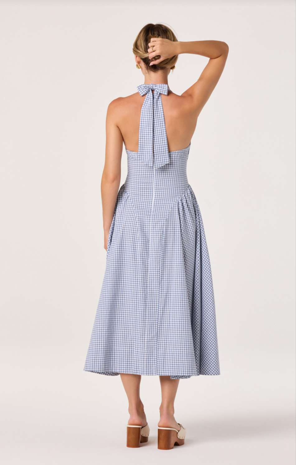 Meana Blue Gingham Dress - Glamourous Grace