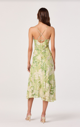 Gaia Light Green Floral Dress - Glamourous Grace