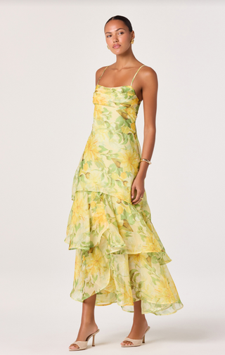 Allison Yellow Floral Dress - Glamourous Grace
