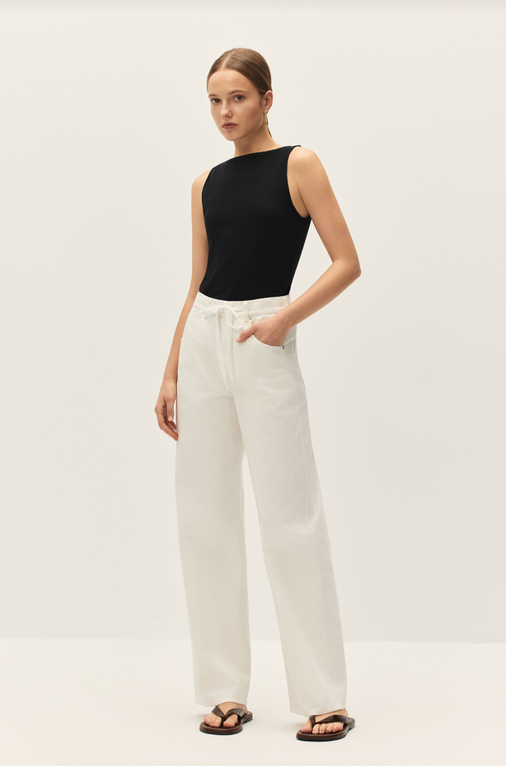 Edda White Wide Leg Pants - Glamourous Grace