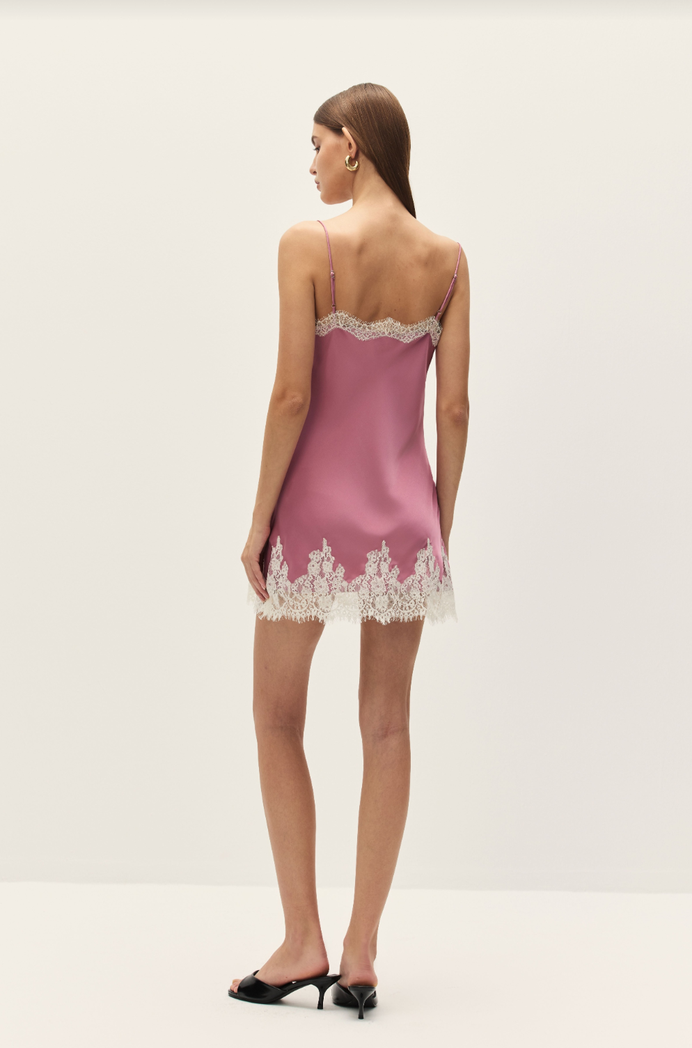 Ellie Satin Lace Mini Dress - Glamourous Grace