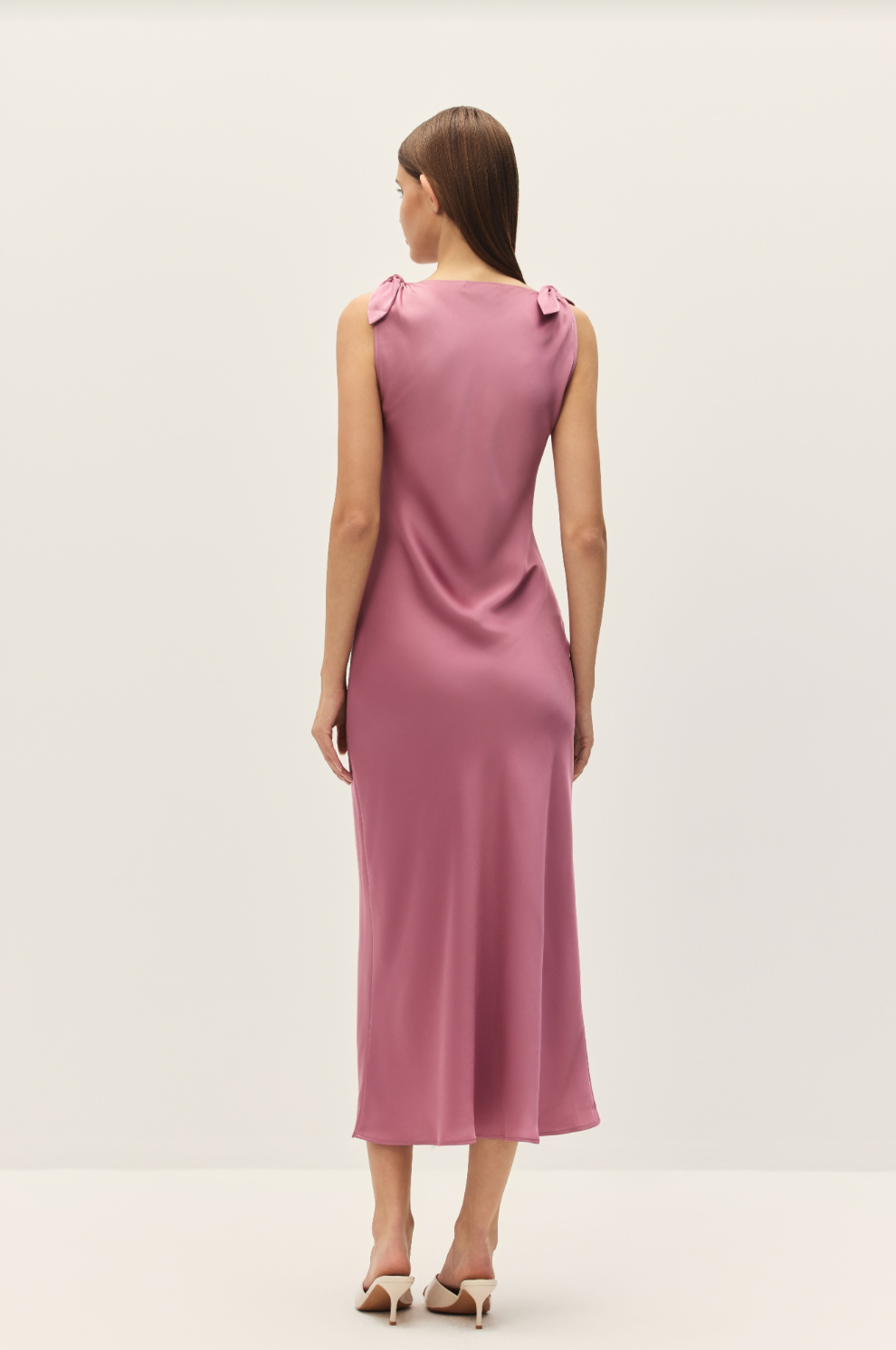 Belle Rose Satin Midi Dress - Glamourous Grace