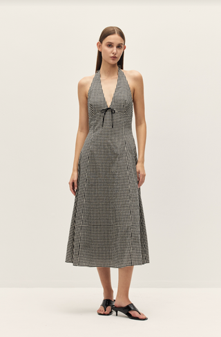 Serena Halter Gingham Midi Dress - Glamourous Grace