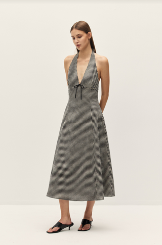 Serena Halter Gingham Midi Dress - Glamourous Grace