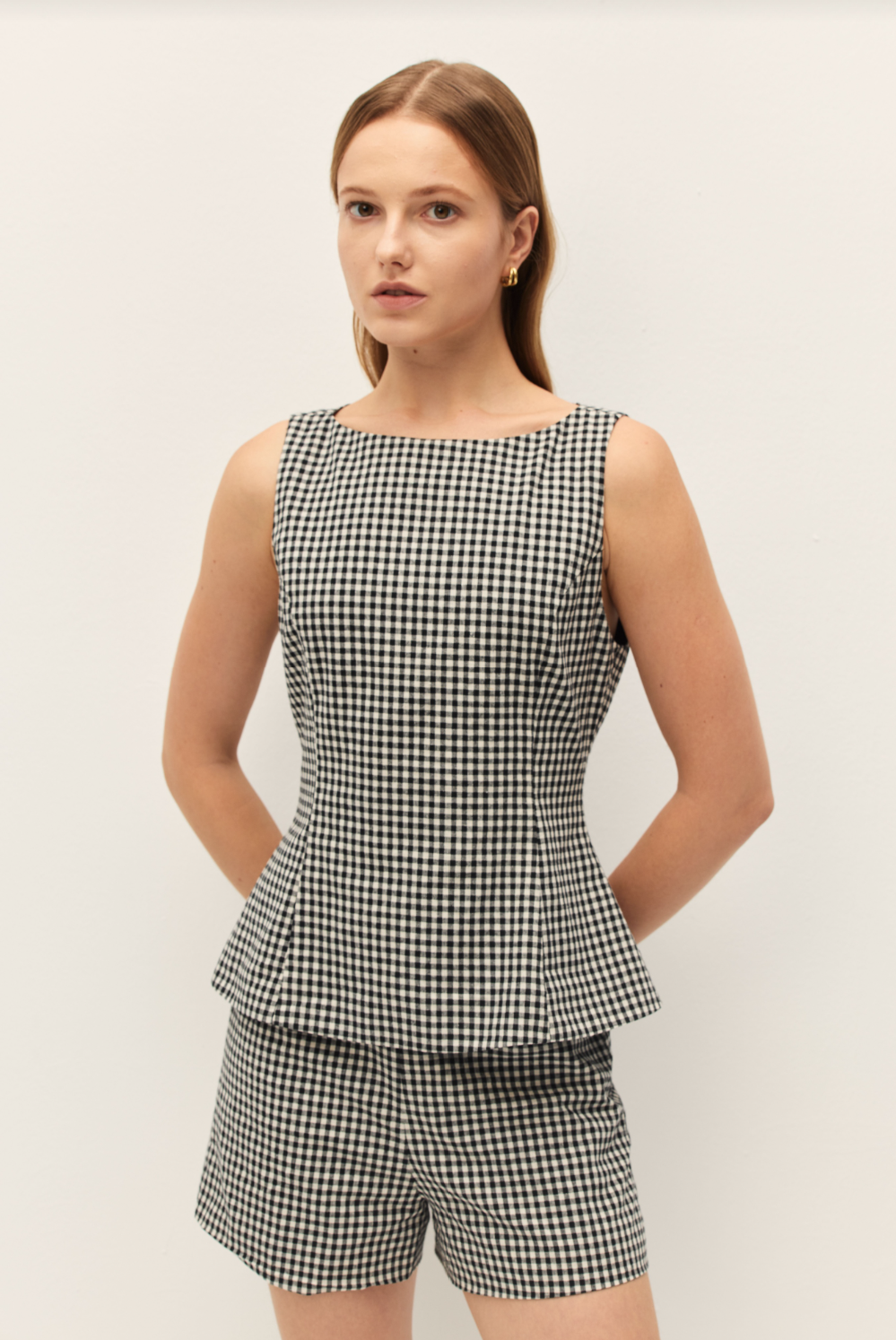 Birdie Gingham Peplum Top
