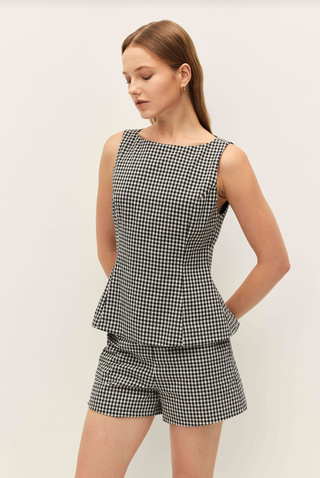Birdie Gingham Peplum Top