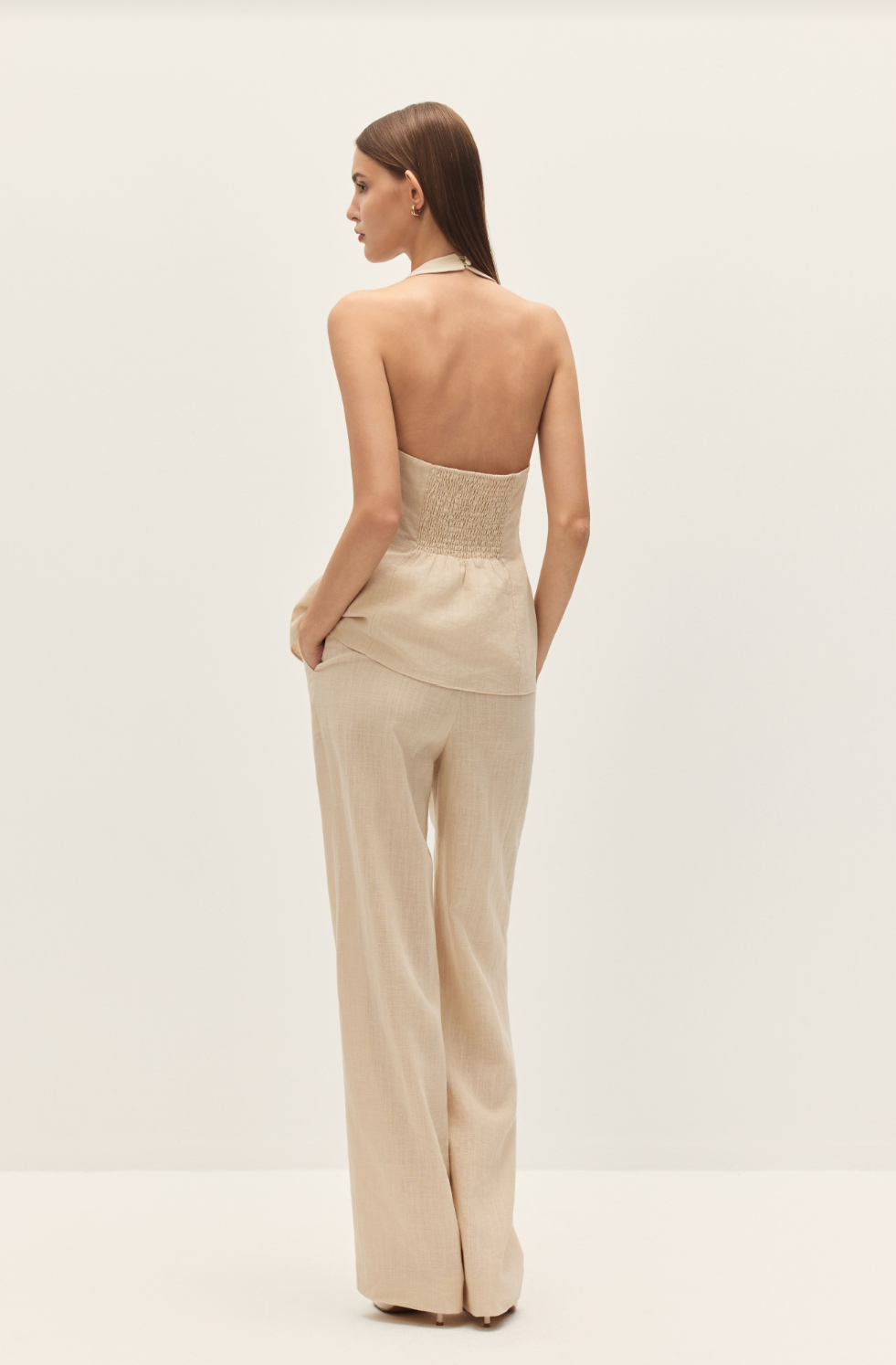 Carina Beige Halter Top - Glamourous Grace
