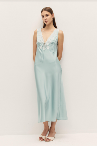 Odette Blue Lace Midi Dress