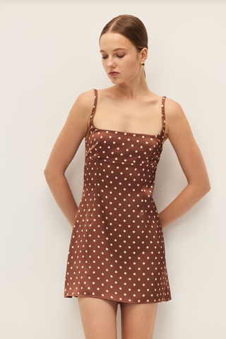 Zia Brown Polka Dot Mini Dress