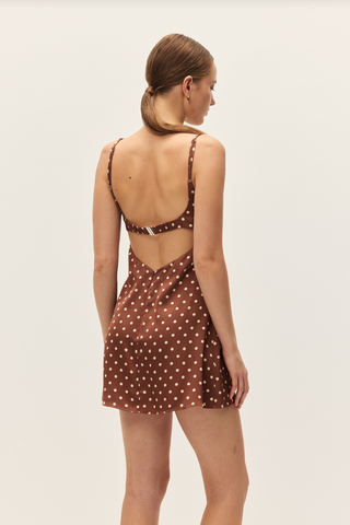 Zia Brown Polka Dot Mini Dress